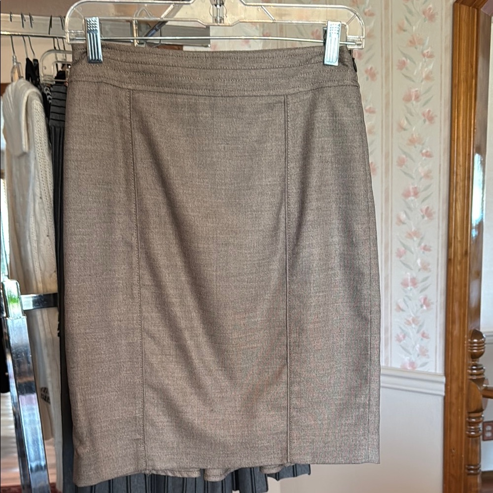 White House Black Market Brown Pencil Skirt Knee-Length Work